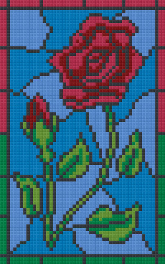 Rose Stained Glass Window Two [2] Baseplate PixelHobby Mini-mosaic Art Kit